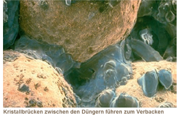 Verklumpen von Dünger