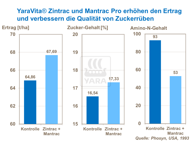 YaraVita Zintrac und Mantrac Pro erh&ouml;hen den Ertrag und verbessern die Qualit&auml;t von Zuckerr&uuml;ben
