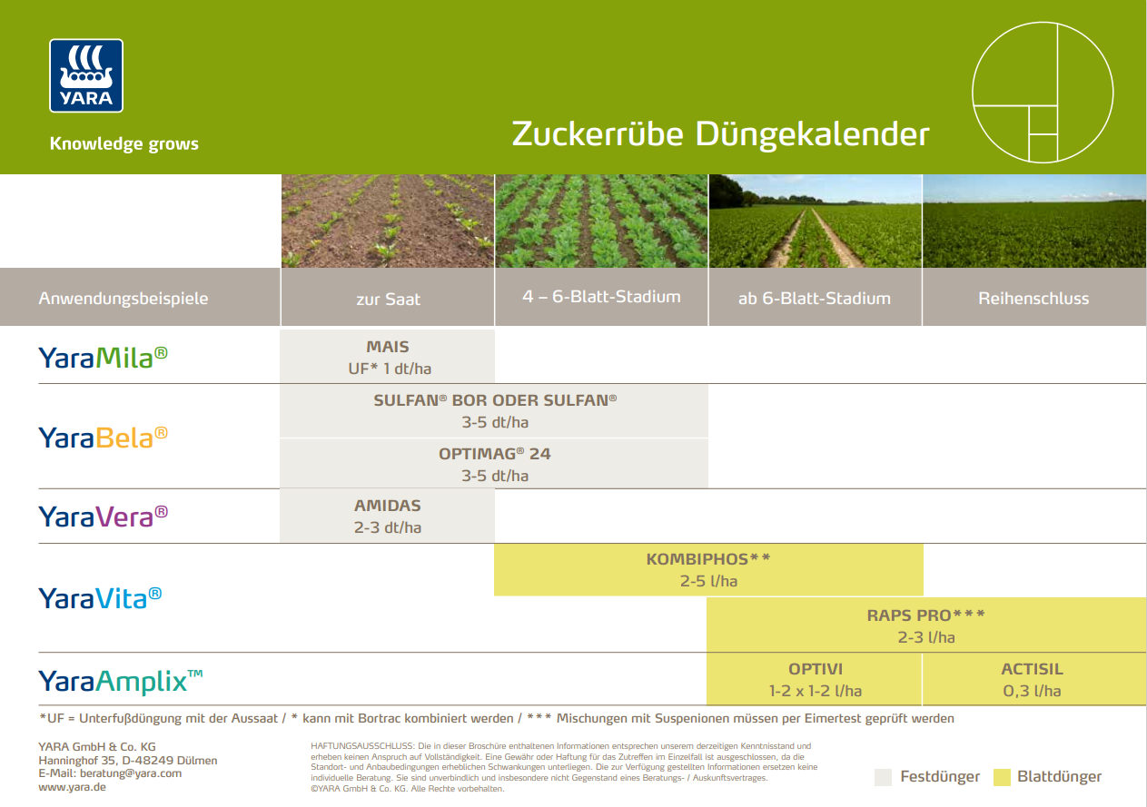 D&uuml;ngekalender Zuckerr&uuml;be