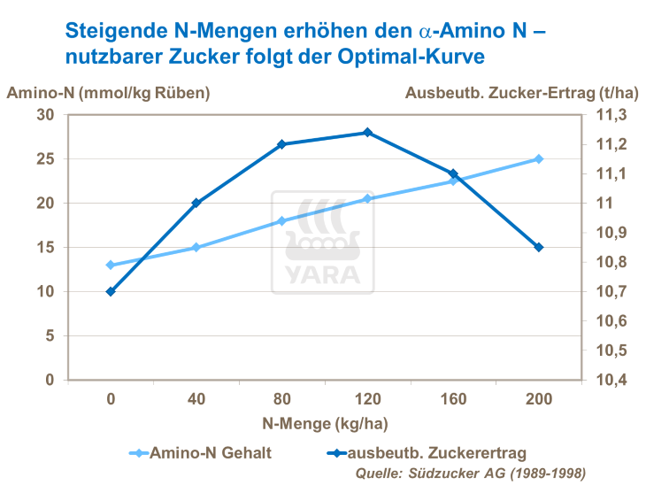Steigende N-Mengen erh&ouml;hen den a-Amino N