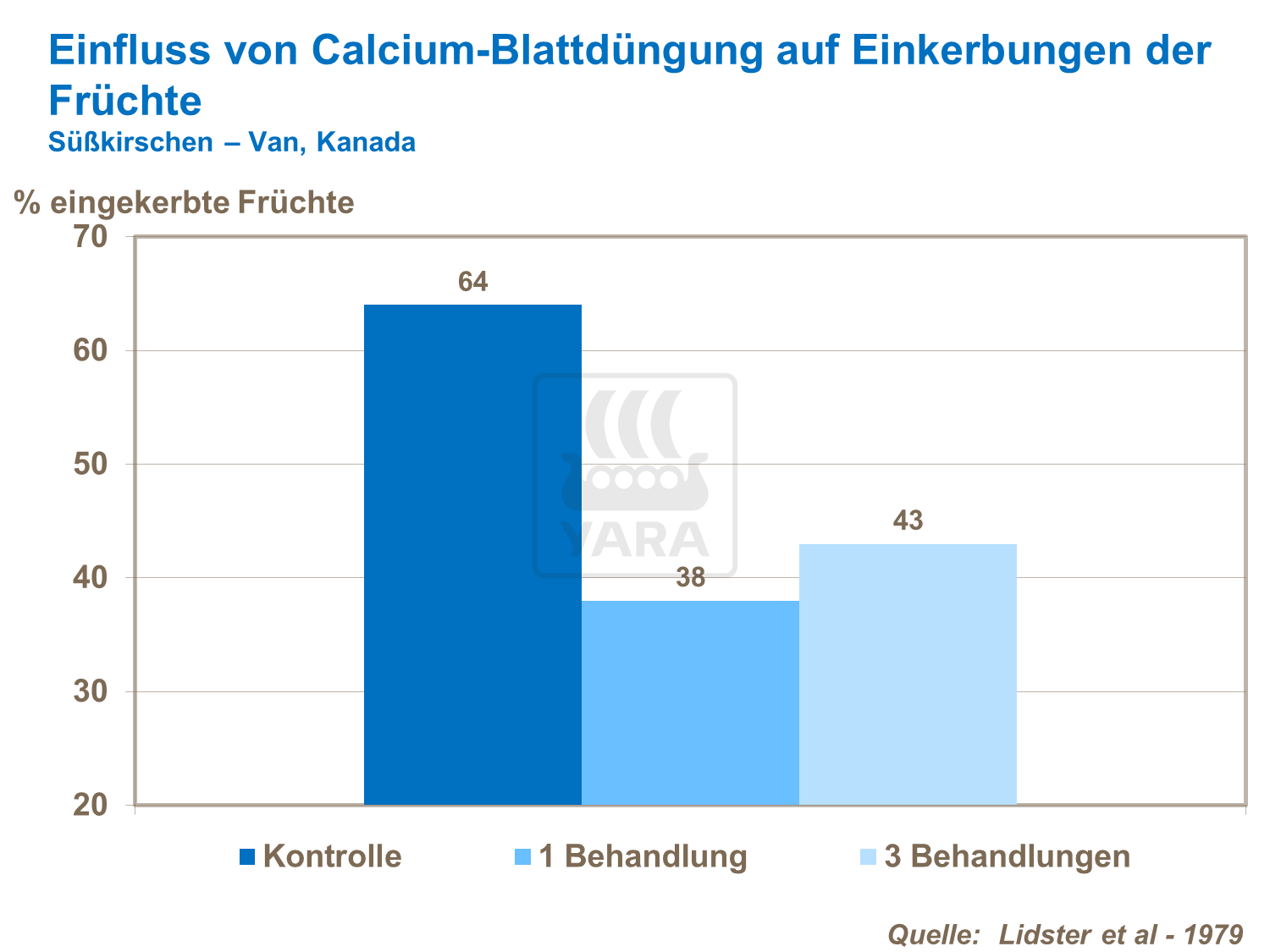 Einfluss einer Calcium-Blattdüngung auf Einkerbungen der Früchte bei Süßkirschen